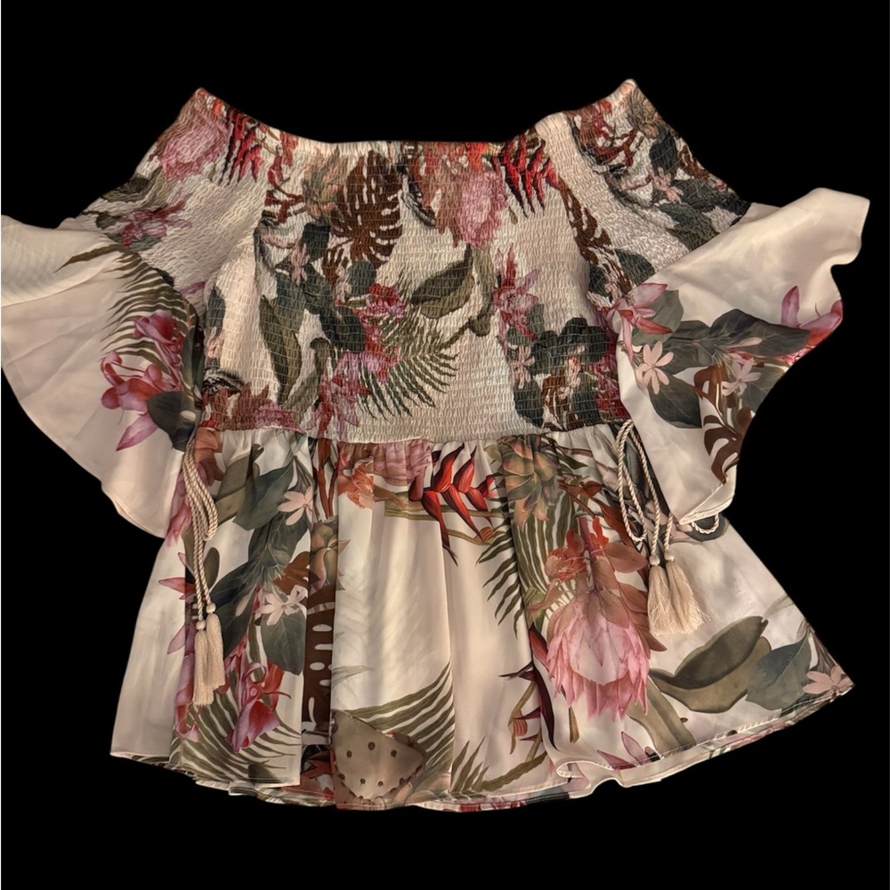 Macy's Multicolor Floral Off-Shoulder Blouse